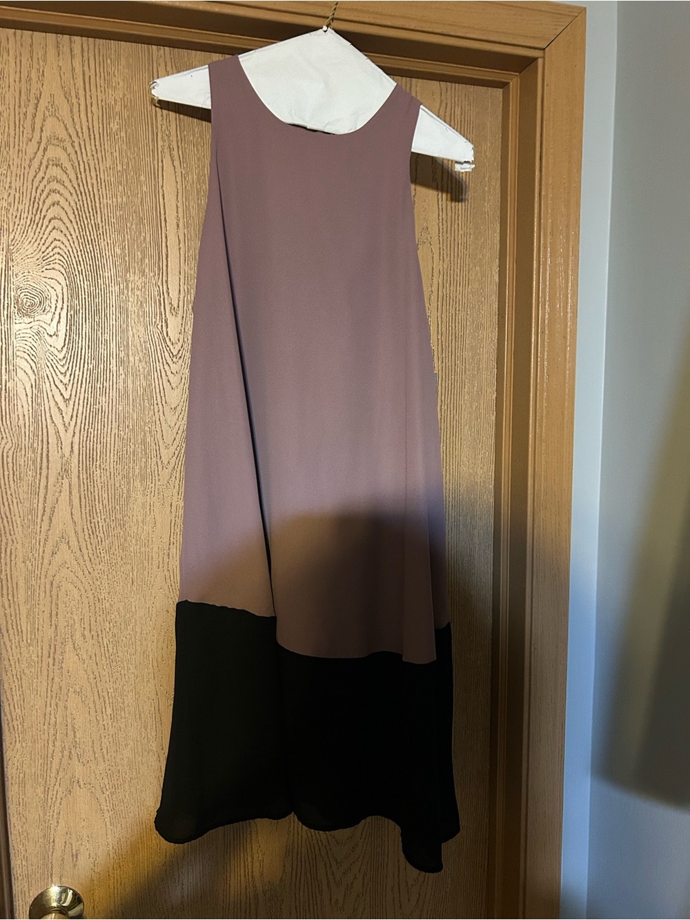NWT Valette Mauve and Black Sleeveless Midi Shift Dress